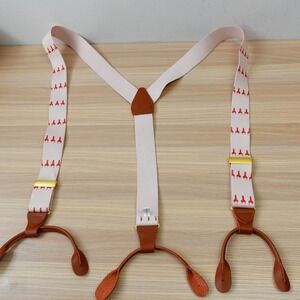 Suspender Men White Red Wax Seal Novelty Button End Kentucky Bourbon MAKERS MARK